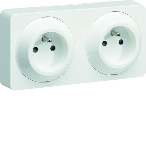 ateha prise de courant double horizontale ou verticale 2P+T complet WJC132B