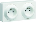 ateha prise de courant double horizontale précâblée complet WJC122B