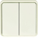 cubyko Double poussoir 1O/1F associable blanc IP55 WNA044B