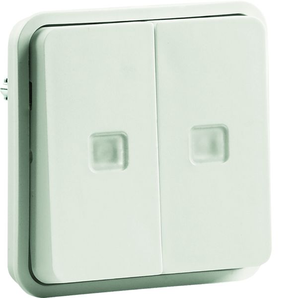 cubyko Double poussoir lumineux associable blanc IP55 WNA045B