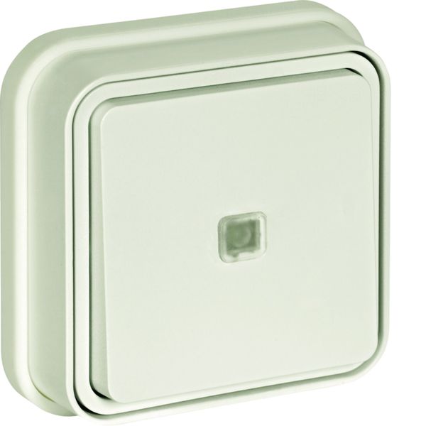 cubyko Poussoir 1F à voyant témoin encastré blanc IP55 WNE023B
