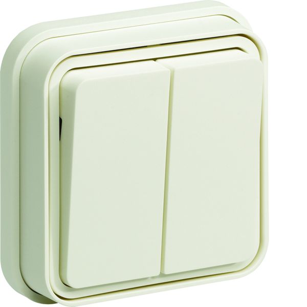 cubyko Double interrupteur va-et-vient encastré blanc IP55 WNE040B