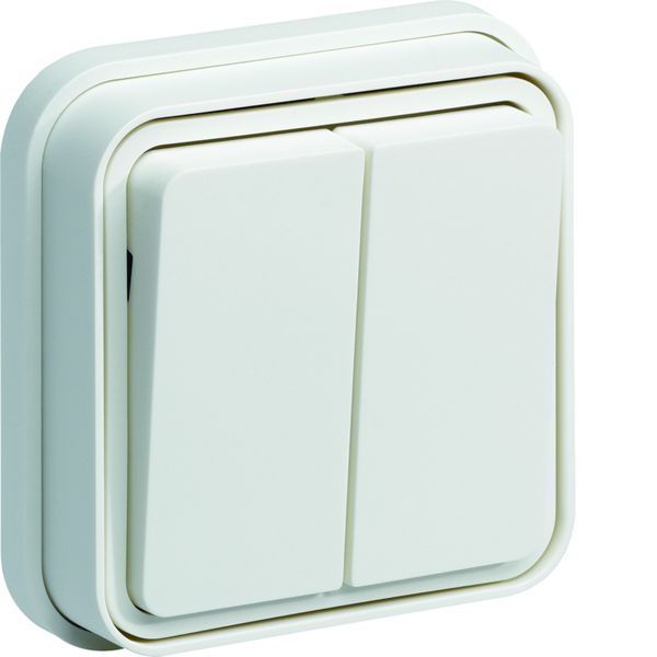 cubyko Double interrupteur va-et-vient encastré à griffes blanc IP55 WNE040BG
