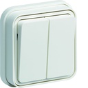 cubyko Double interrupteur va-et-vient encastré à griffes blanc IP55 WNE040BG
