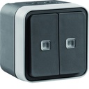 cubyko double va-et-vient lumineux saillie gris WNC041