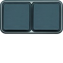 cubyko Prise double horizontale 2P+T encastré gris IP55 WNE122