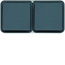 Prise de courant 2P+T double Cubyko étanche IP55 gris pose horizontale saillie WNC122