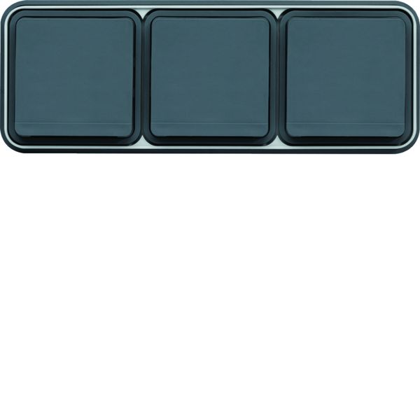 cubyko Prise triple horizontale 2P+T encastré gris IP55 WNE123