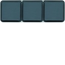 Prise de courant 2P+T triple Cubyko étanche IP55 gris pose horizontale saillie WNC123