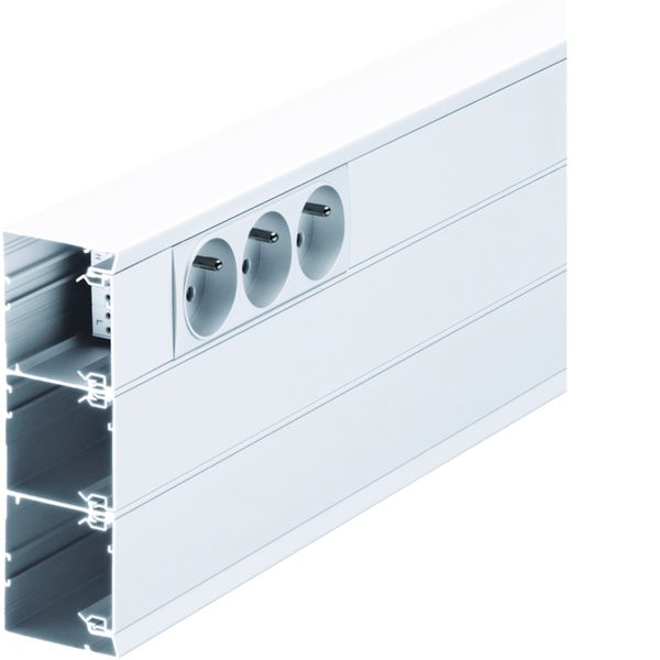 Socle pour goulotte queraz h162mmxp56mm L200mm 3compartiments alu RAL 9016 Pure GBA5016119016