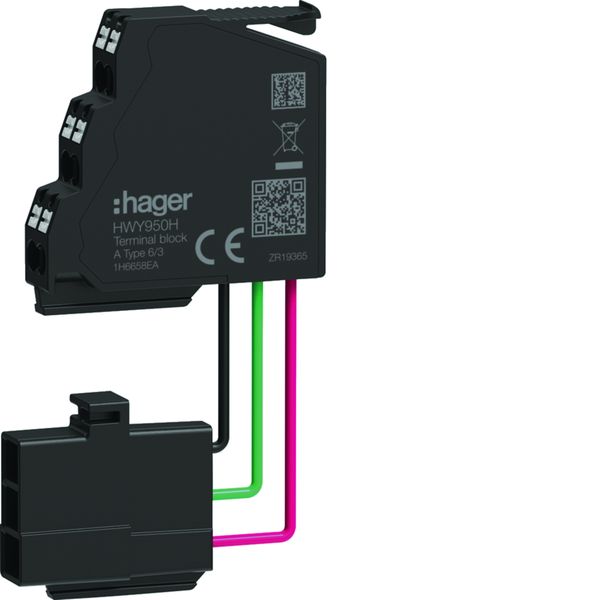 Connecteur d'auxiliaire type A 6/3 pour AX, MO, FS, RTC, UV, SH, CC HWY950H