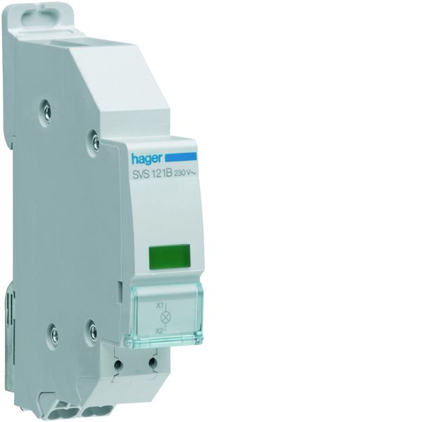 Voyant LED 230VAC Vert quickconnect passage de barre 1 module SVS121B