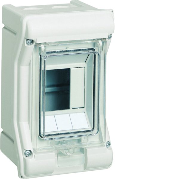 Coffret de distribution étanche Vector IP55, 1 rangée 3+1 modules 175x111x93mm VE103F