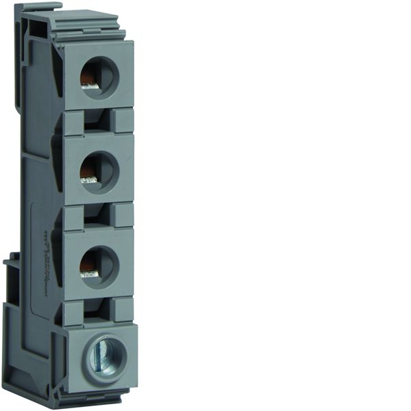 Borne de distribution 125A, 1 phase, 1x35mm² - 3x10mm², gris K035