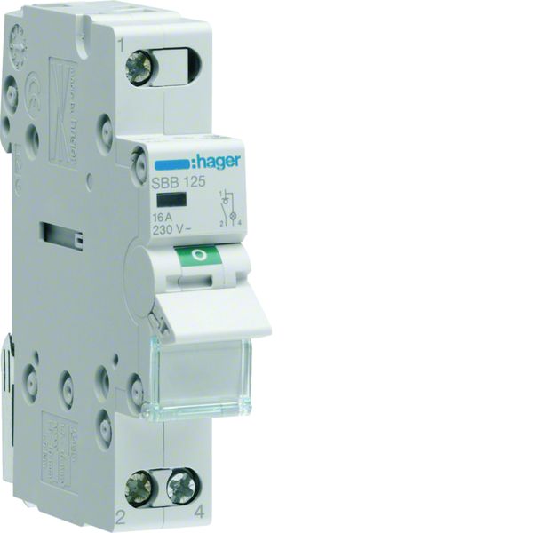 Interrupteur sectionneur à voyant LED Orange 25A 1P 1 module SBB125