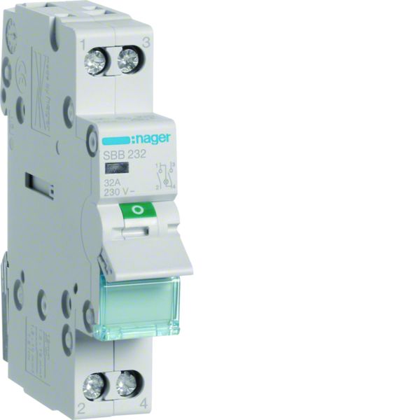 Interrupteur sectionneur à voyant LED Orange 32A 2P 1 module SBB232