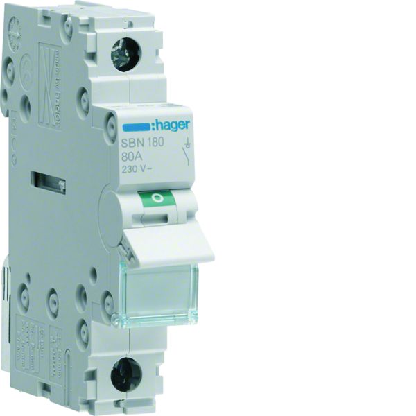 Interrupteur sectionneur 80A 1P 1 module SBN180