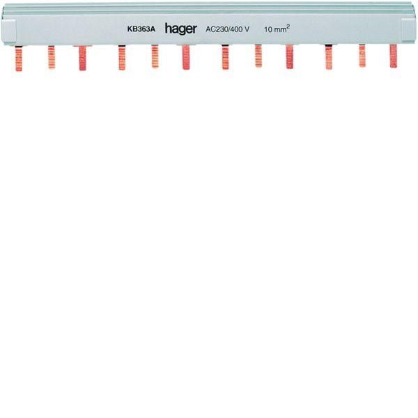 Barre de pontage 3P 63A à languette 10mm² 4modules KB363A