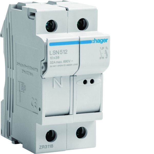 Coupe-circuit 1P+N 32A 690V L38 2 modules LSN512