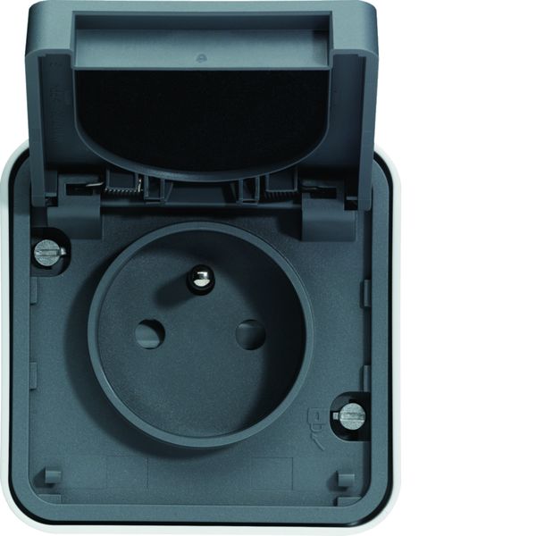 cubyko leaf prise de courant 2P+T étanche IP55 gris installation saillie WNC100EC