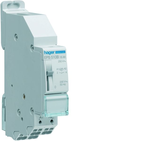 Télérupteur 1F 230V Sans Vis avec passage de barre 16A 1 module EPS510B