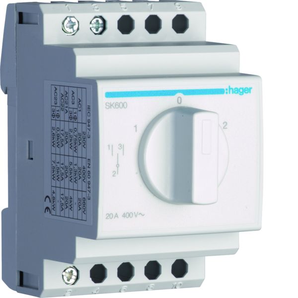 Inverseur unipolaire 1 contact OF 20A SK600