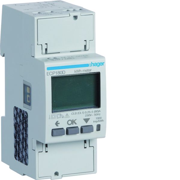 Compteur d'énergie monophasé 80A communiquant MOBDUS RS485 bornes rapides RJ45 ECP180D