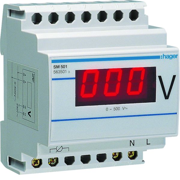 Voltmètre digital plage de mesure 0-500V SM501