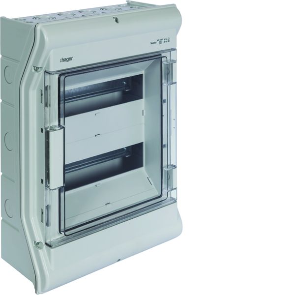 Coffret de distribution étanche Vector IP55, 2 rangées 24 modules 427x310x151mm VE212F