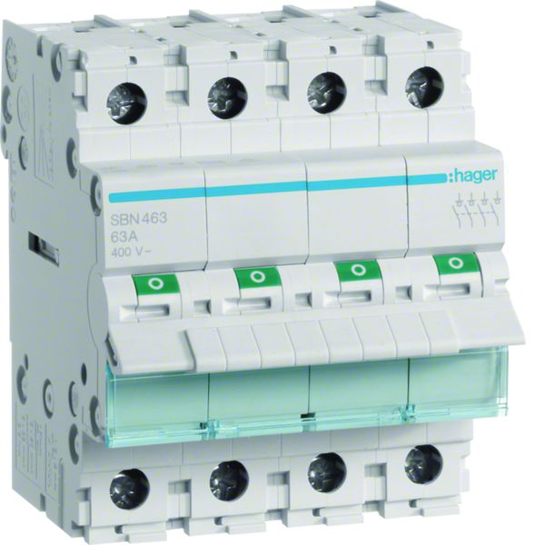 Interrupteur sectionneur 63A 4P 4 modules SBN463