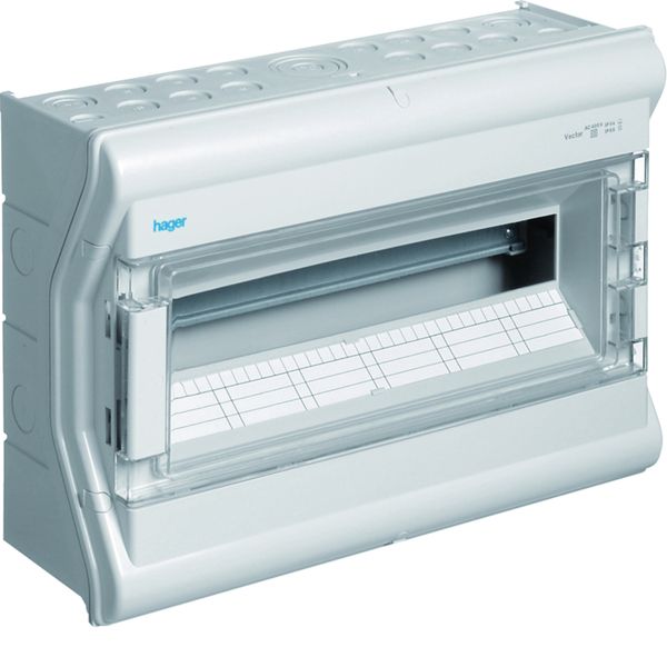 Coffret de distribution étanche Vector IP55, 1 rangée 18 modules 302x418x151mm VE118F