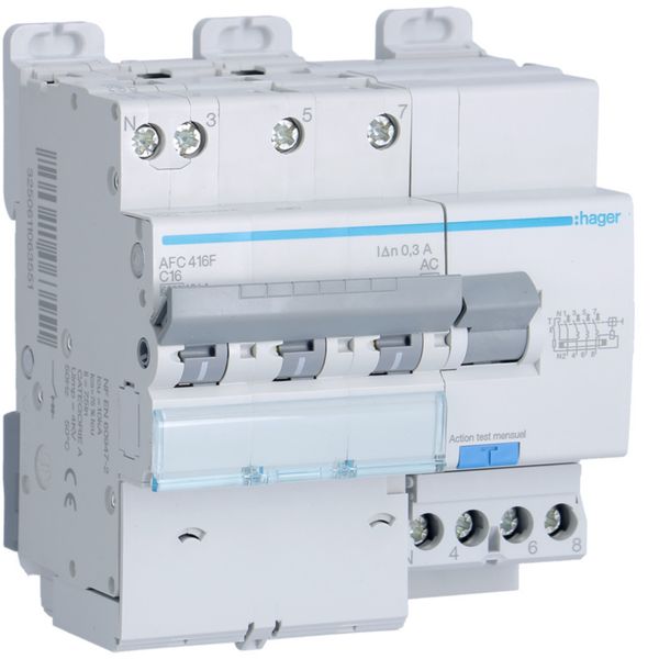 Disjoncteur différentiel 16A 3P+N -10kA Courbe C 300mA type A 5 modules AFC416F