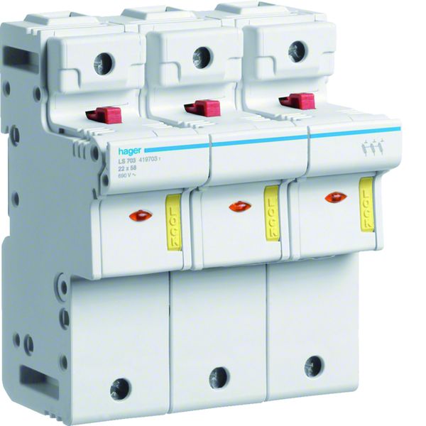 Coupe circuit 3P 125A 690V L58 accessoriable 6 modules LS703