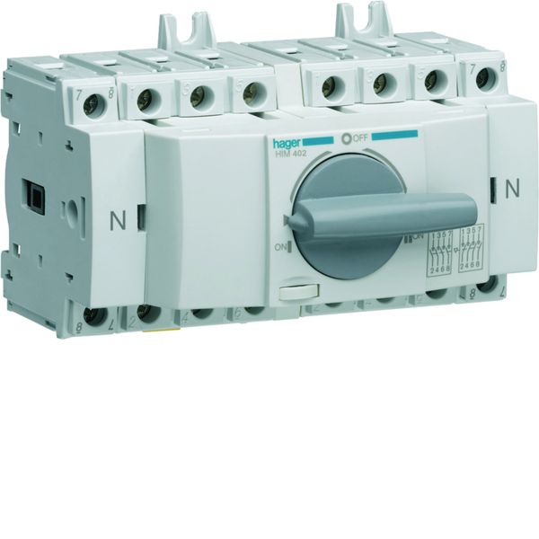 Inverseur de source modulaire 4P In20A Ue380 - 415Vac Poignée rotative courte HIM402