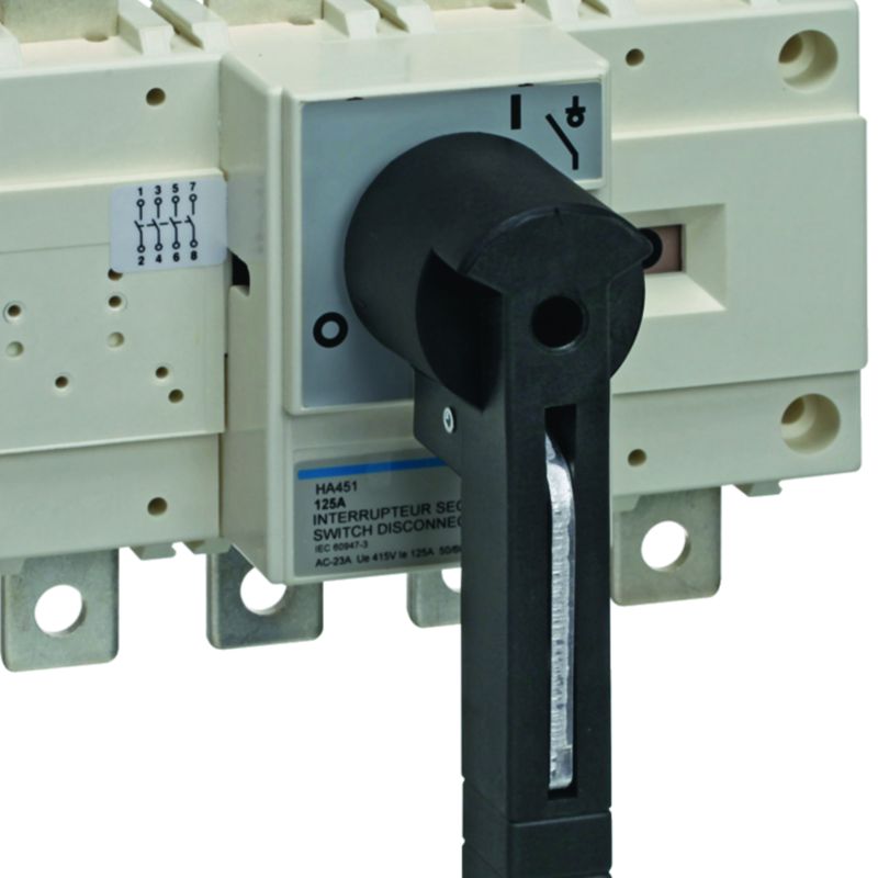 Interrupteur coupure apparente 4P In125A Ue380 - 415Vac Poignée rotative longue HA451