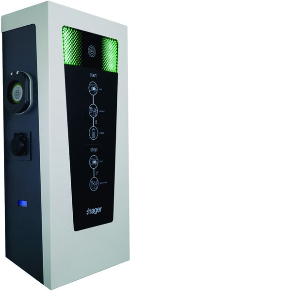 Witty park borne de recharge inoxydable RFID IP54 2x7,4kW 2xT2S+2xTE, TIC XEV600