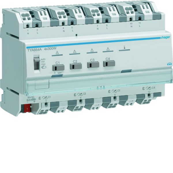 Module KNX 4 sorties variation éclairage 300W / voie, EASY / ETS TYA664A