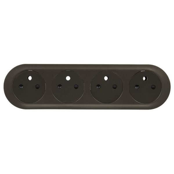 Enjo Prise Quadruple Precablee Compacte 4X2P+T Graphite legrand 067925