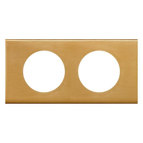 Plaque Céliane Matières 2 Postes Finition Bronze Doré legrand 069132