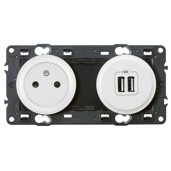 Prise De Courant Avec Terre Céliane Surface Et Chargeur 2 Us legrand 099508