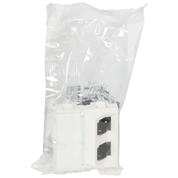 Double Prise Rj45 Catégorie6 Ftp Inclines À 45° Mosaic 2 Mod legrand 076506