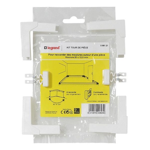 [LEG098121] Kit Tour De Pièce Pour Moulure 20 X 12,5 legrand 098121