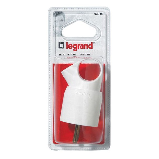 [LEG093903] Fiche Mâle Avec Terre Plastique Annela Avec Anneau Blister legrand 093903