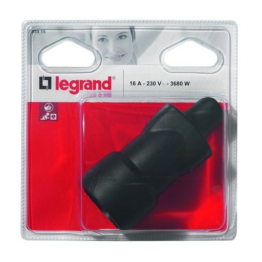 [LEG093915] Prolongateur 2P+T 16A Franco-Belge Caout Chouc Noir Borne A legrand 093915