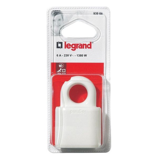 [LEG093966] Prolongateur 2P 6A Anneau Plastique Blan C legrand 093966