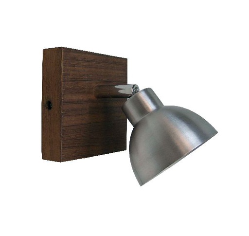 [ARI0378] Casa - spot sur patère gu10 60w max., orientable, alu/bois, lampe non - 0378