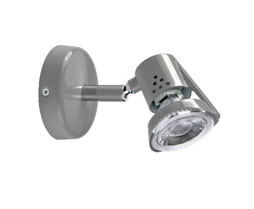 [ARI1300] Rubis - spot sur patère gu10, gris, a/lpe led 6w 3000k 500lm incl - 1300