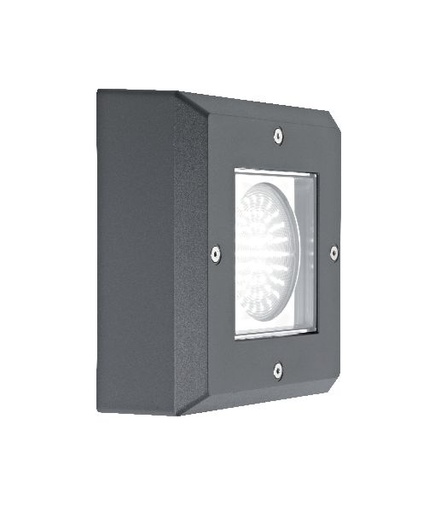 [ARI1740] Luxmur 3 - applique mur ext. gx53 ip66 ik07, carré, graphite, lampe no - 1740