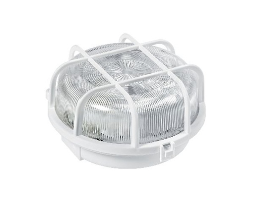 [ARI3637] Eco - hublot ext. ip44 ik02, rond, blanc, e27 100w max., lpe non incl. - 3637