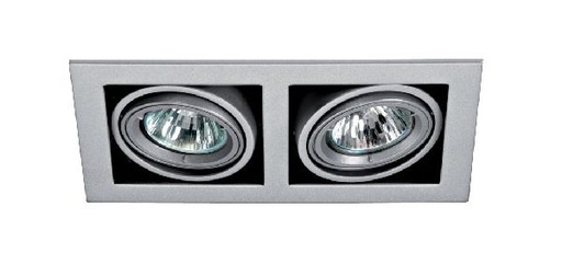 [ARI4181] Quadra 110 - encastré gu5,3, orientable et basc., gris, lampe non incl - 4181